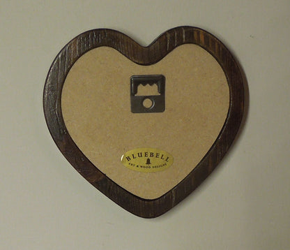 Dark Oak Heart Shaped Wooden Photo Frame 4"x4", 3"x3"