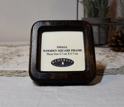 Dark Oak Square Wooden Photo Frame 8”x8”, 7”x7”, 6"x6", 5"x5", 4"x4", 3"x3", 2.5"x2.5"