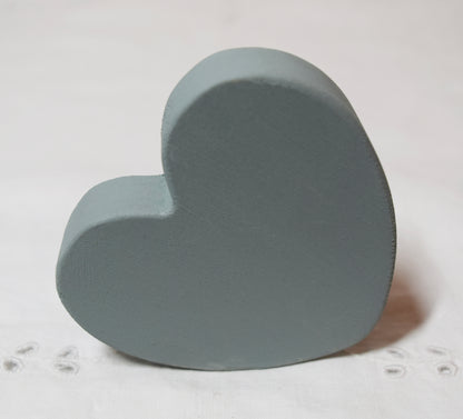 Duck Egg Wooden Love Heart Shelf Sitter Ornament 3"x3", 2"x2"