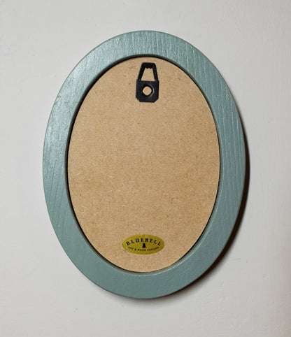 Benjamin Bunny Beatrix Potter Duck Egg Oval Wooden Framed Print 3"x4"