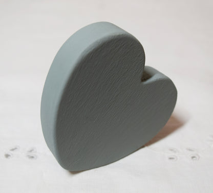 Duck Egg Wooden Love Heart Shelf Sitter Ornament 3"x3", 2"x2"