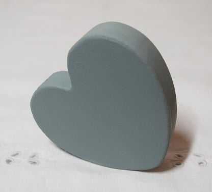 Duck Egg Wooden Love Heart Shelf Sitter Ornament 3"x3", 2"x2"