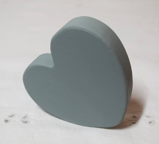 Duck Egg Wooden Love Heart Shelf Sitter Ornament 3"x3", 2"x2"
