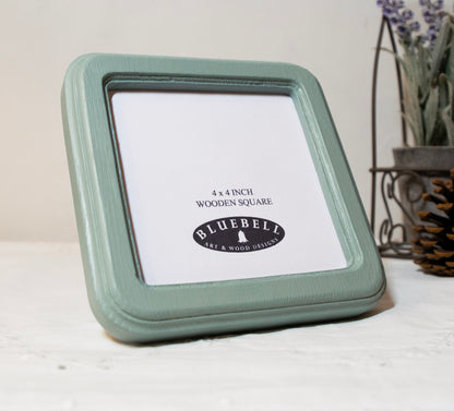 Duck Egg Square Wooden Photo Frame 8”x8”, 7”x7”, 6"x6", 5"x5", 4"x4", 3"x3", 2.5"x2.5"