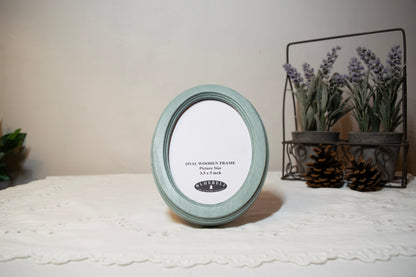 Duck Egg Oval Wooden Photo Frame A3 / 12"x16.5", A4 / 8"x12", A5 / 6"x 8", 11"x14", 5"x7", 4"x6", 3.5"x5", 3"x4", 2.5"x3.5", 2"x3"