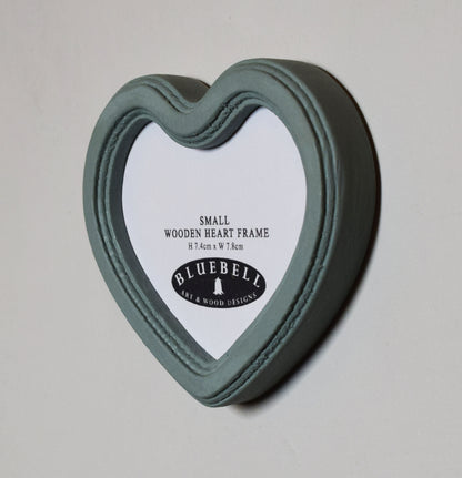 Duck Egg Heart Shaped Wooden Photo Frame 4"x4", 3"x3"