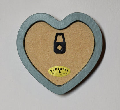 Duck Egg Heart Shaped Wooden Photo Frame 4"x4", 3"x3"