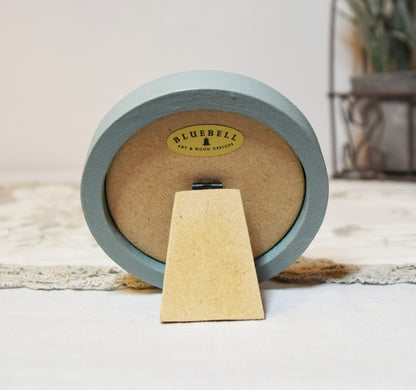 Duck Egg Round Shaped Wooden Photo Frame 8”x8”, 7”x7”, 6"x6", 5"x5", 4"x4", 3"x3", 2.5"x2.5"