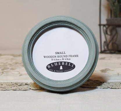 Duck Egg Round Shaped Wooden Photo Frame 8”x8”, 7”x7”, 6"x6", 5"x5", 4"x4", 3"x3", 2.5"x2.5"