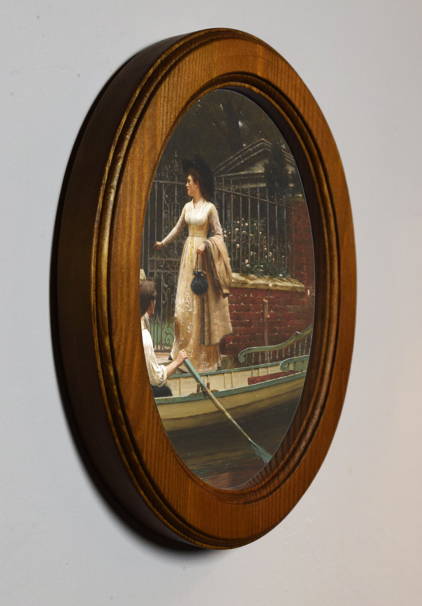 Edmund Blair Leighton The Elopement 4" x 6" Oval Wooden Framed Classic Art Print