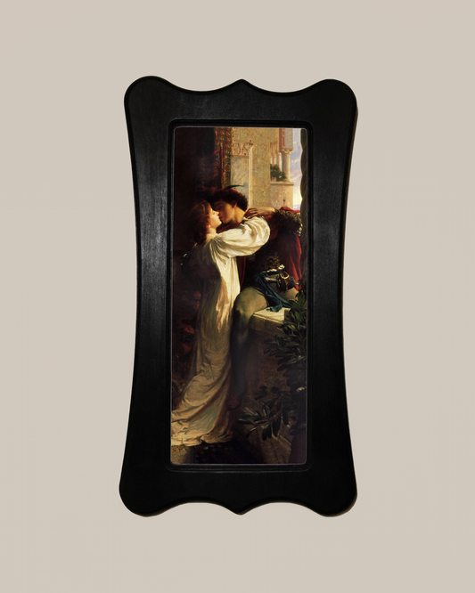 Romeo And Juliet Frank Dicksee Black Art Nouveau Shaped Wooden Framed Classic Art Print 4.75"x9", 7.5"x13.5"
