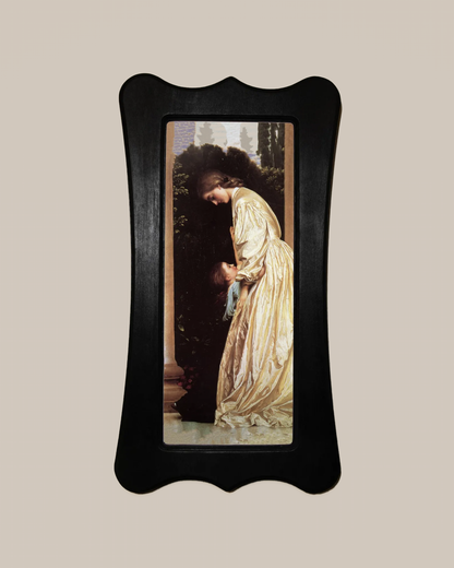 Sisters Frederic Leighton Black Art Nouveau Shaped Wooden Framed Classic Art Print 4.75"x9", 7.5"x13.5"