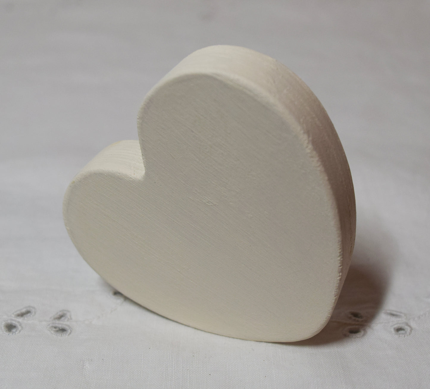 Ivory Wooden Love Heart Shelf Sitter Ornament 3"x3", 2"x2"