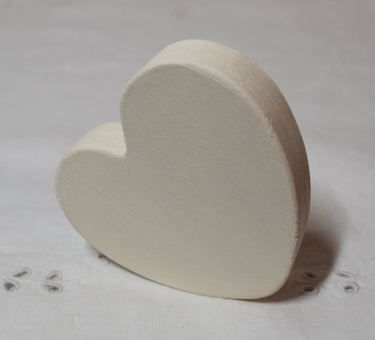 Ivory Wooden Love Heart Shelf Sitter Ornament 3"x3", 2"x2"