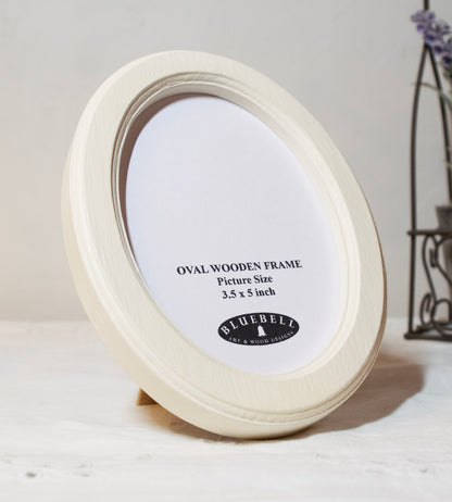 Ivory Oval Wooden Photo Frame A3 / 12"x16.5", A4 / 8"x12", A5 / 6"x 8", 11"x14", 5"x7", 4"x6", 3.5"x5", 3"x4", 2.5"x3.5", 2"x3"