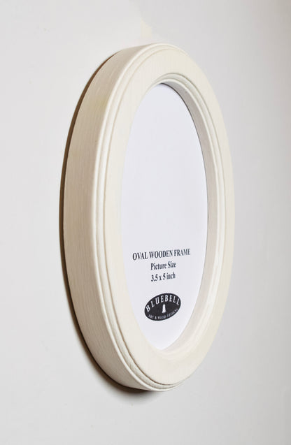 Ivory Oval Wooden Photo Frame A3 / 12"x16.5", A4 / 8"x12", A5 / 6"x 8", 11"x14", 5"x7", 4"x6", 3.5"x5", 3"x4", 2.5"x3.5", 2"x3"