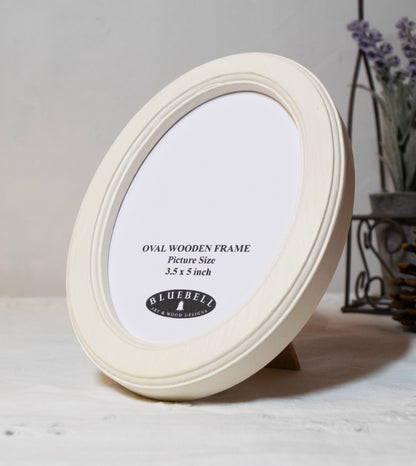 Ivory Oval Wooden Photo Frame A3 / 12"x16.5", A4 / 8"x12", A5 / 6"x 8", 11"x14", 5"x7", 4"x6", 3.5"x5", 3"x4", 2.5"x3.5", 2"x3"