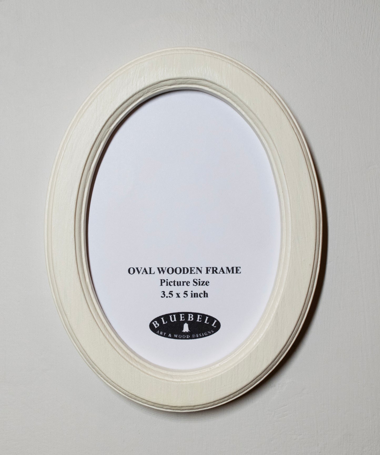 Ivory 3.5" x 5" Oval Handmade Wooden Photo Picture Frame