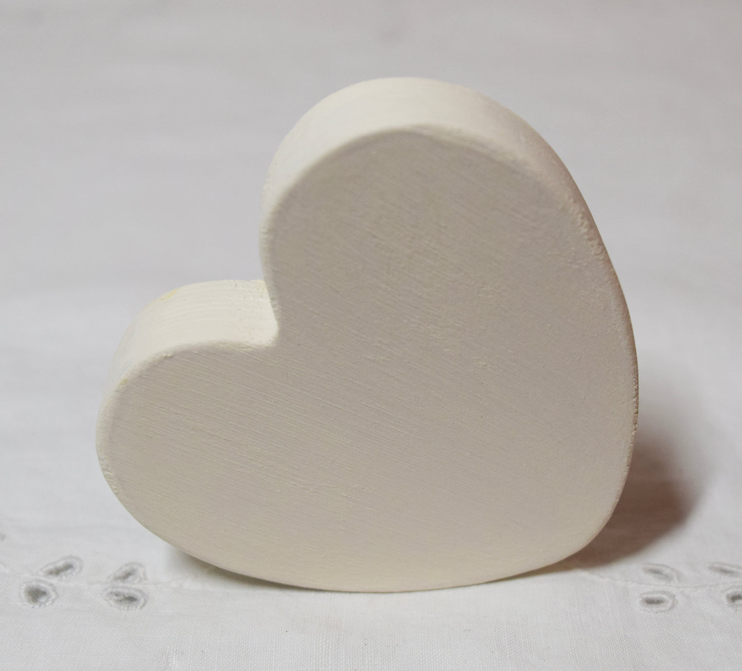 Ivory Wooden Love Heart Shelf Sitter Ornament 3"x3", 2"x2"