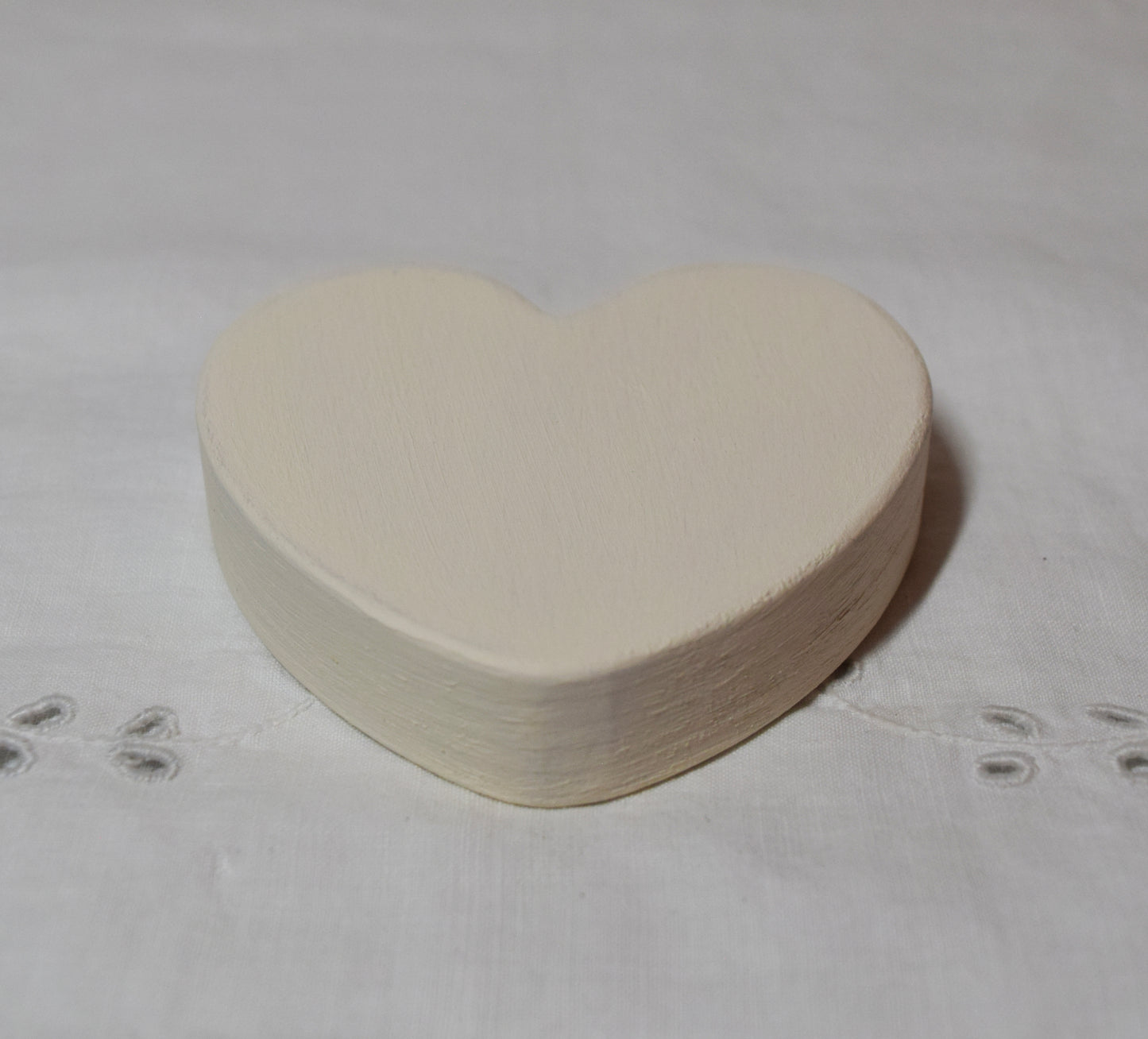 Ivory Wooden Love Heart Shelf Sitter Ornament 3"x3", 2"x2"