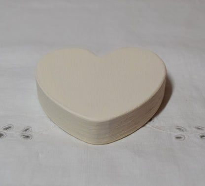 Ivory Wooden Love Heart Shelf Sitter Ornament 3"x3", 2"x2"