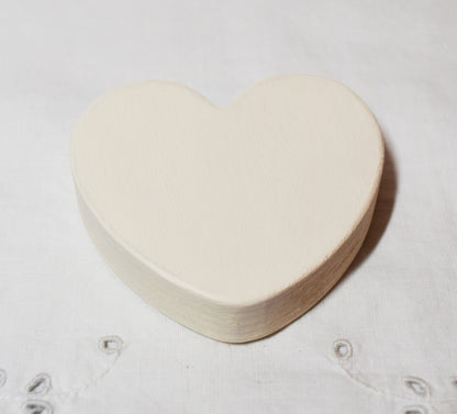 Ivory Wooden Love Heart Shelf Sitter Ornament 3"x3", 2"x2"