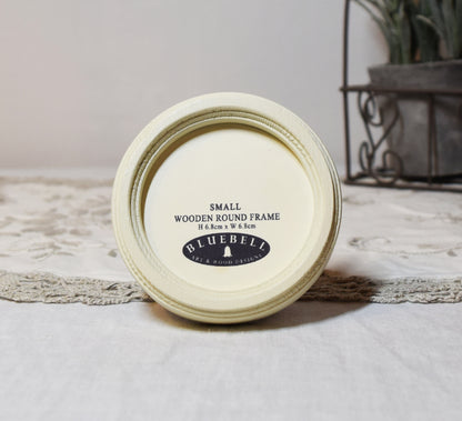 Ivory Round Shaped Wooden Photo Frame 8”x8”, 7”x7”, 6"x6", 5"x5", 4"x4", 3"x3", 2.5"x2.5"