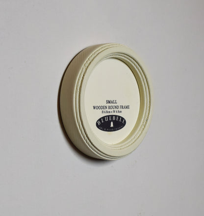 Ivory Round Shaped Wooden Photo Frame 8”x8”, 7”x7”, 6"x6", 5"x5", 4"x4", 3"x3", 2.5"x2.5"