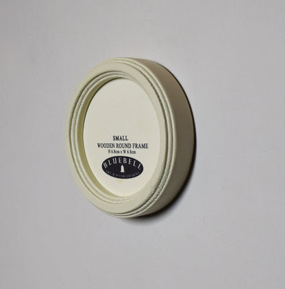 Ivory Round Shaped Wooden Photo Frame 8”x8”, 7”x7”, 6"x6", 5"x5", 4"x4", 3"x3", 2.5"x2.5"