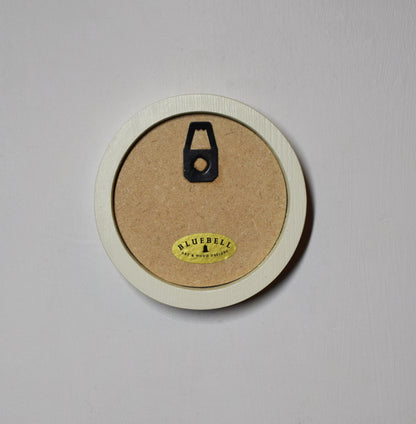 Ivory Round Shaped Wooden Photo Frame 8”x8”, 7”x7”, 6"x6", 5"x5", 4"x4", 3"x3", 2.5"x2.5"