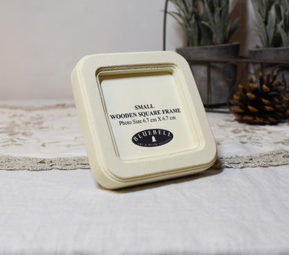 Ivory Square Wooden Photo Frame 8”x8”, 7”x7”, 6"x6", 5"x5", 4"x4", 3"x3", 2.5"x2.5"
