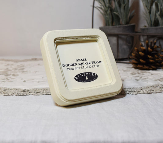 Ivory Square Wooden Photo Frame 8”x8”, 7”x7”, 6"x6", 5"x5", 4"x4", 3"x3", 2.5"x2.5"