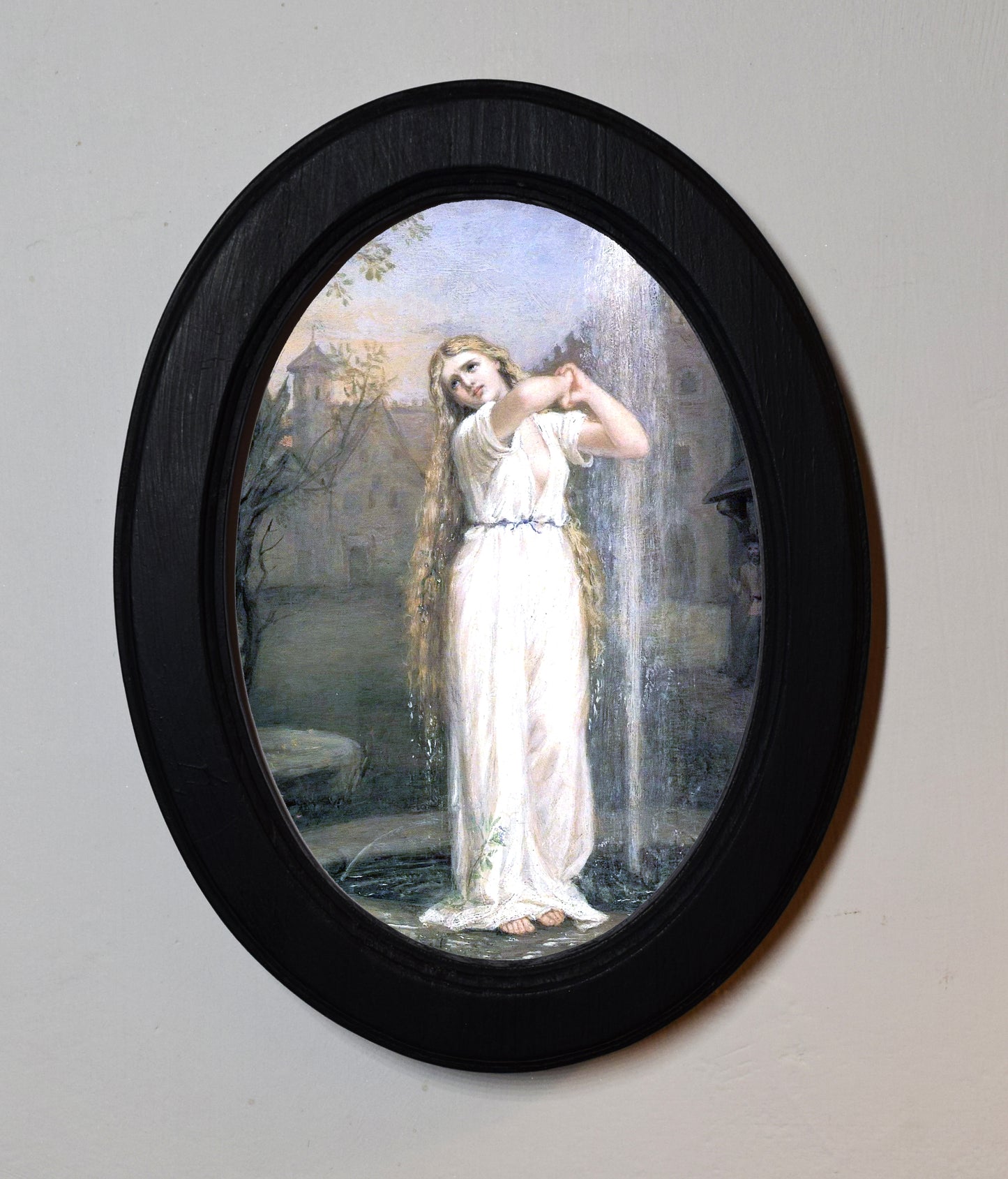 Undine John William Waterhouse 1872 4" x 6" Oval Wooden Framed Classic Art Print