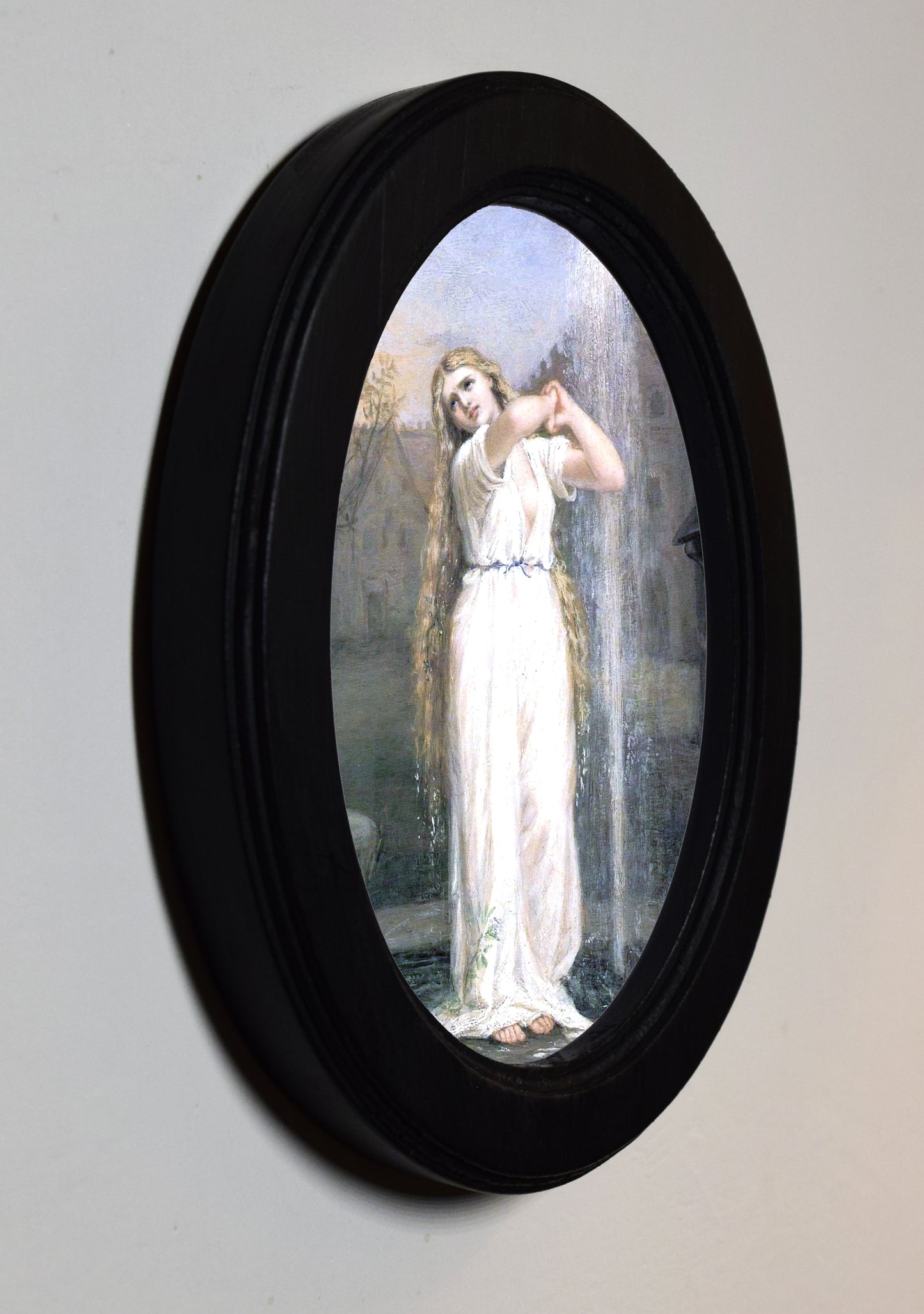 Undine John William Waterhouse 1872 4" x 6" Oval Wooden Framed Classic Art Print