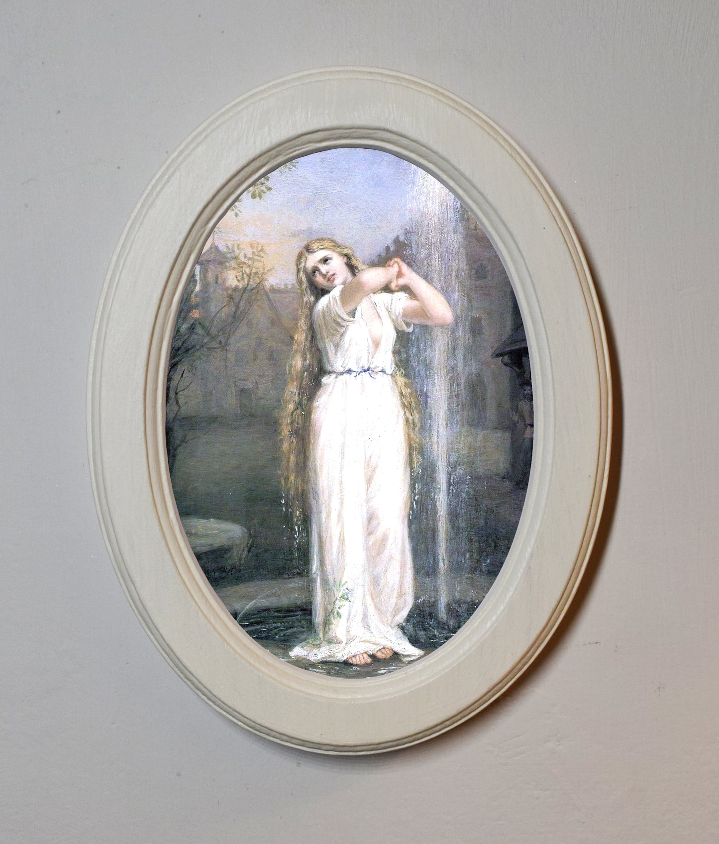 Undine John William Waterhouse 1872 4" x 6" Oval Wooden Framed Classic Art Print