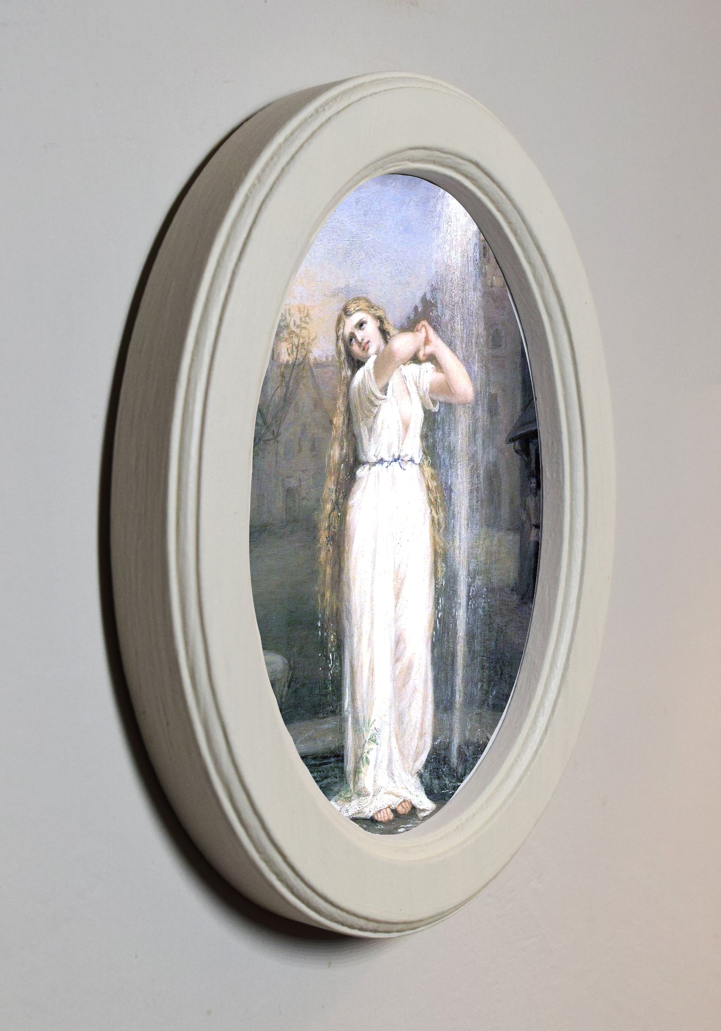 Undine John William Waterhouse 1872 4" x 6" Oval Wooden Framed Classic Art Print