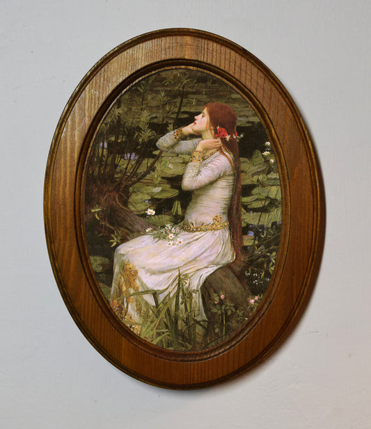 Ophelia John William Waterhouse 1894 4" x 6" Oval Wooden Framed Classic Art Print