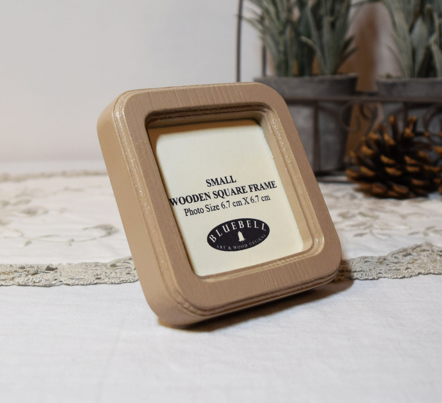 Latte 2.5" x 2.5" Square Handmade Wooden Photo Picture Frame