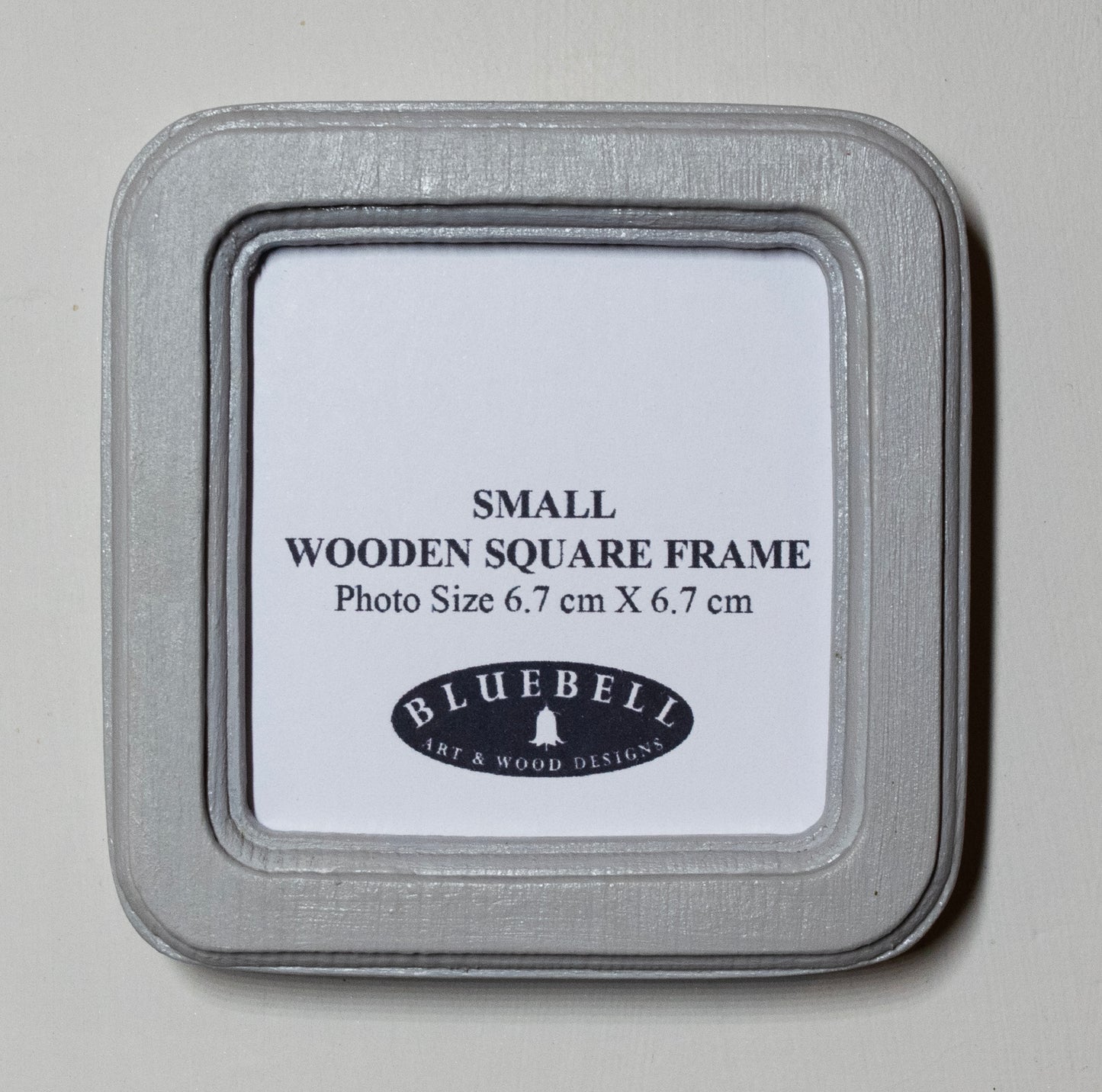 Light Grey 2.5" x 2.5" Square Handmade Wooden Photo Picture Frame