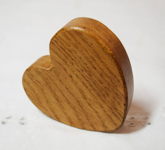 Light Oak Wooden Love Heart Shelf Sitter Ornament 3"x3", 2"x2"