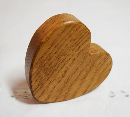 Light Oak Wooden Love Heart Shelf Sitter Ornament 3"x3", 2"x2"