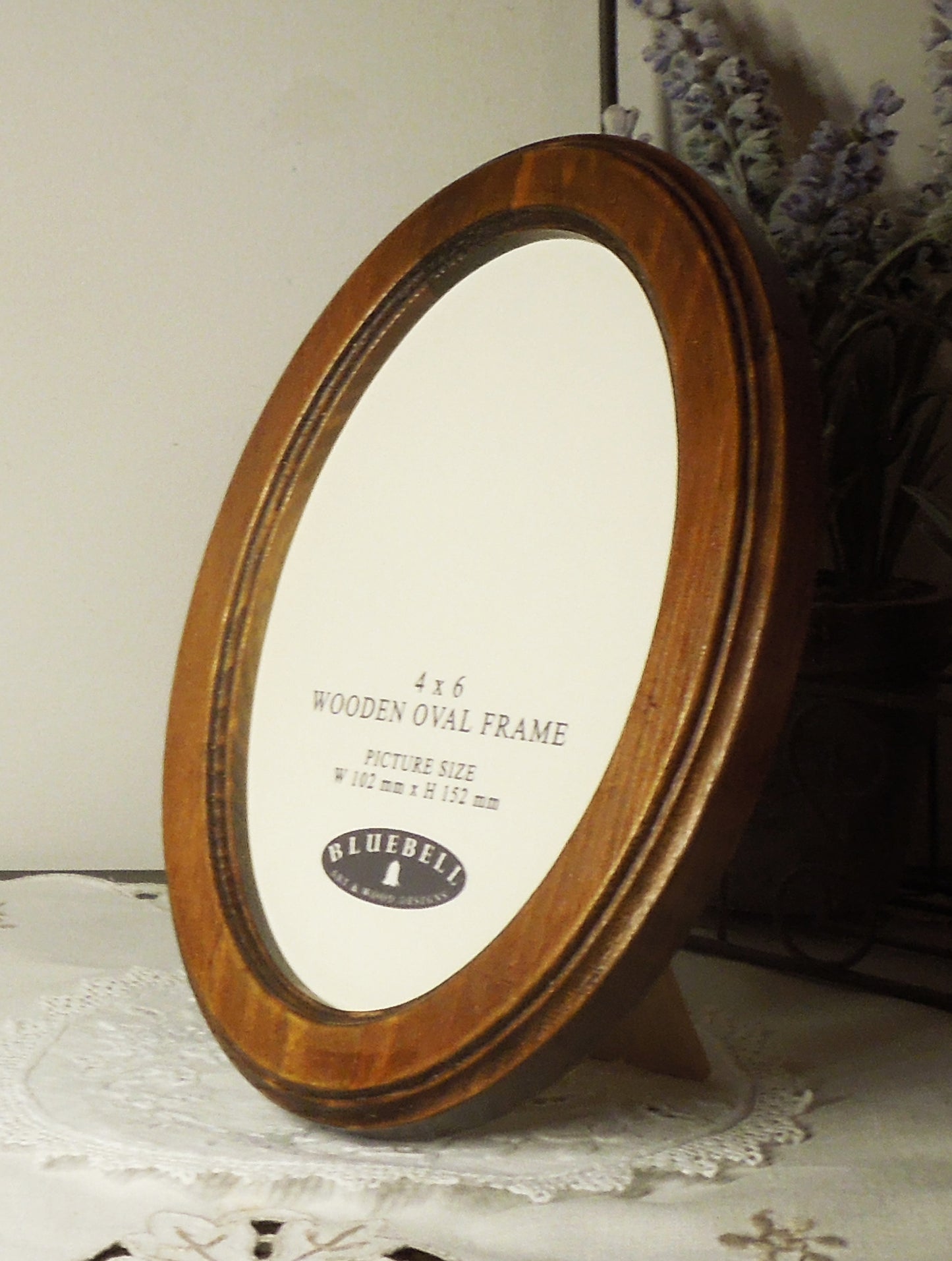 Light Oak 4" x 6" Oval Roman Edged Handmade Wooden Photo Picture Frame