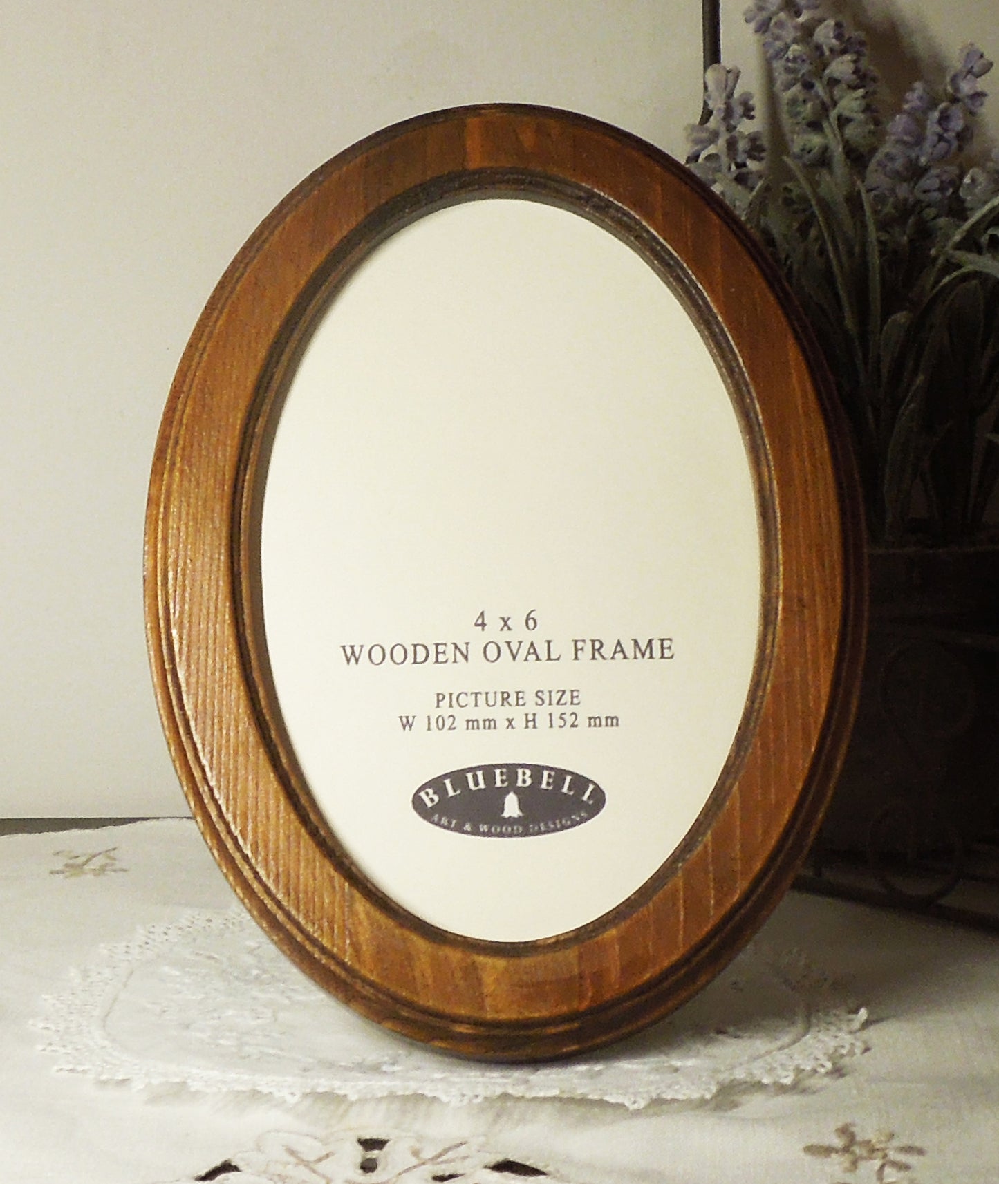 Light Oak 4" x 6" Oval Roman Edged Handmade Wooden Photo Picture Frame