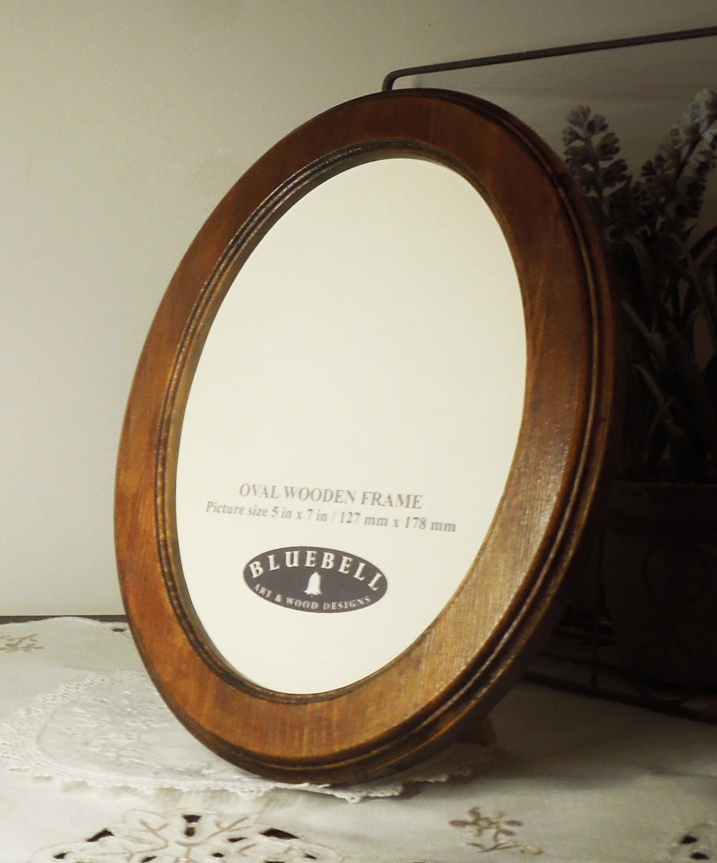 Light Oak 5" x 7" Oval Roman Edged Handmade Wooden Photo Picture Frame