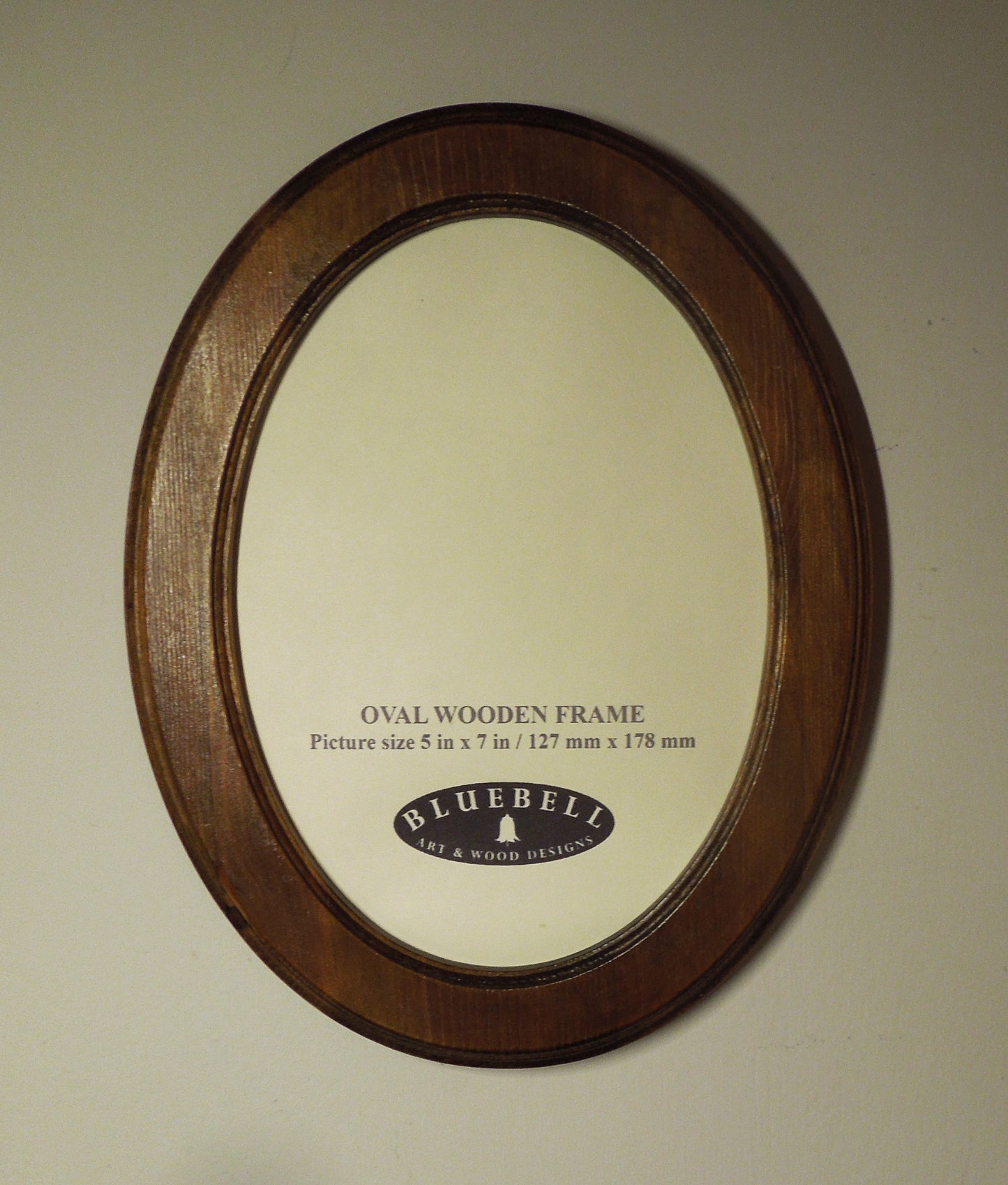 Light Oak 5" x 7" Oval Roman Edged Handmade Wooden Photo Picture Frame