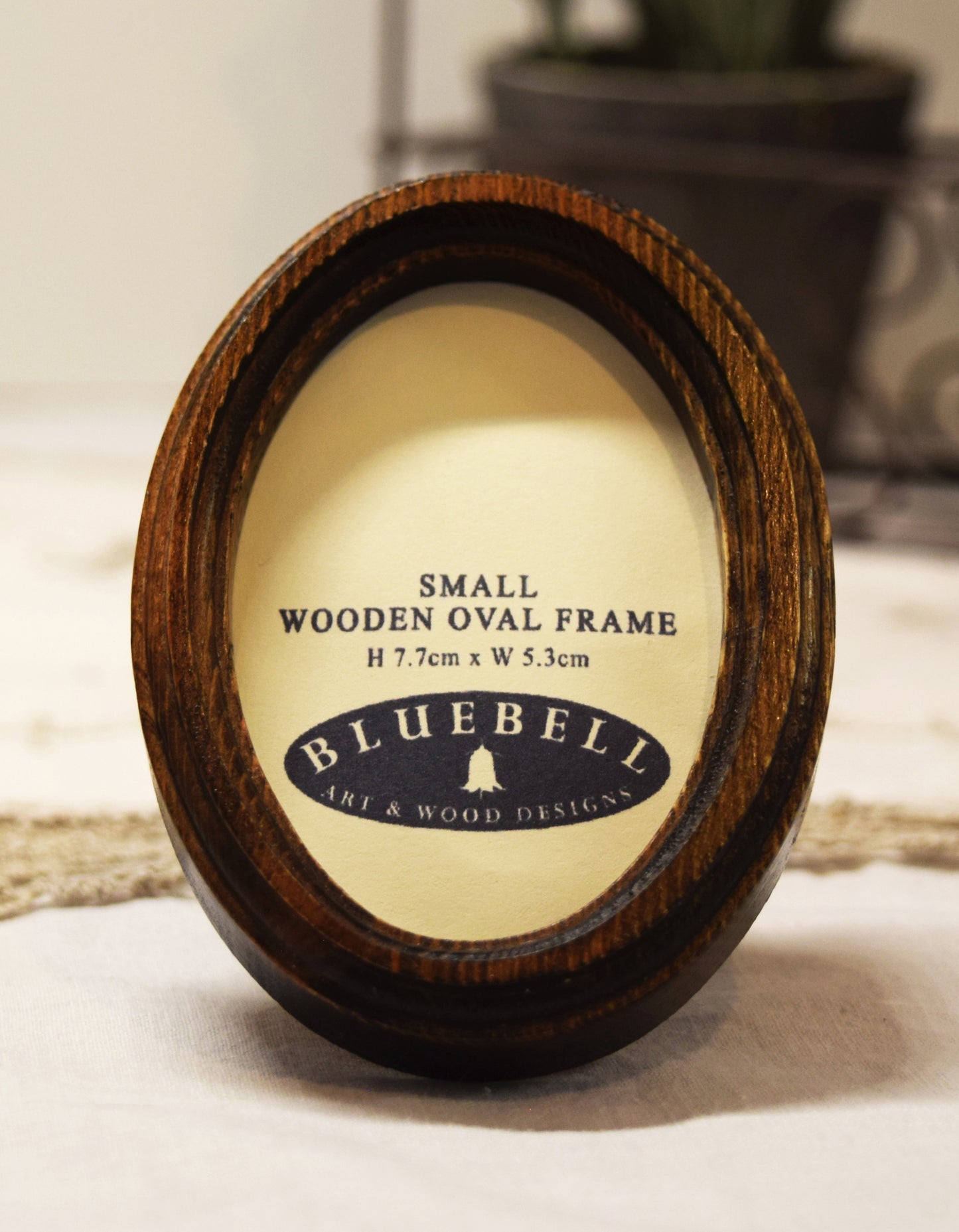 Light Oak 2" x 3" Oval Handmade Wooden Photo Picture Frame