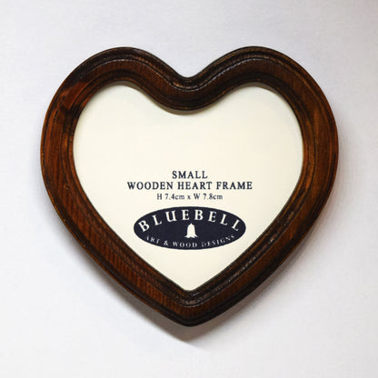 Light Oak Heart Shaped Wooden Photo Frame 4"x4", 3"x3"