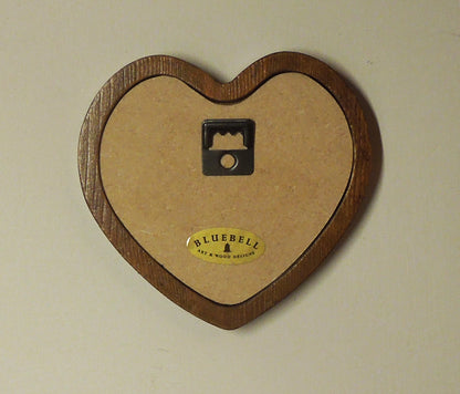 Light Oak Heart Shaped Wooden Photo Frame 4"x4", 3"x3"