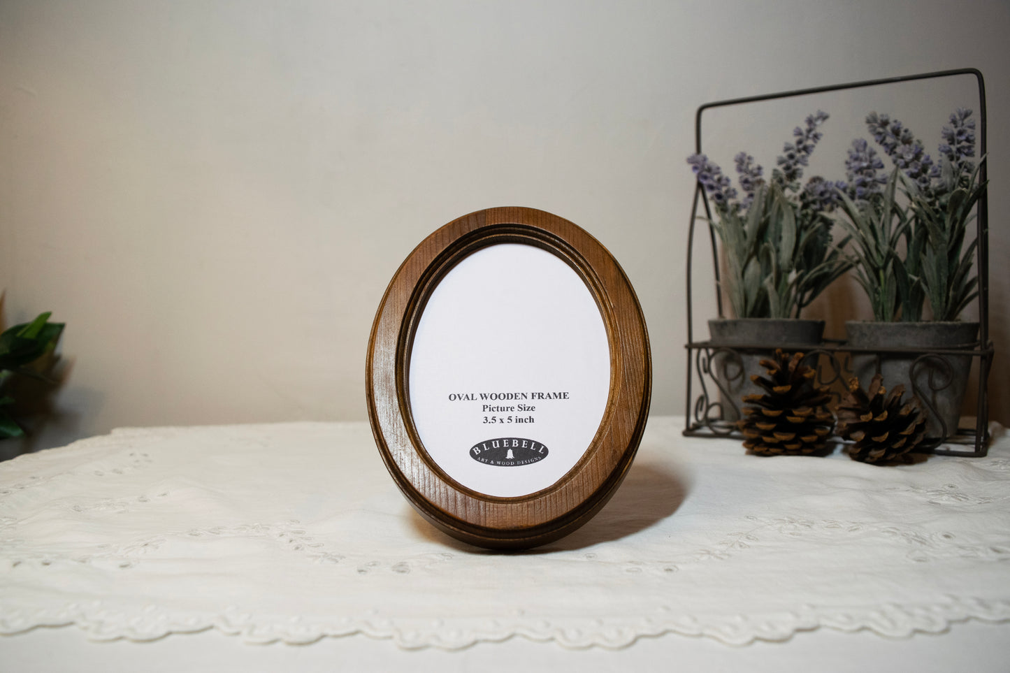 Light Oak 3.5" x 5" Oval Handmade Wooden Photo Picture Frame
