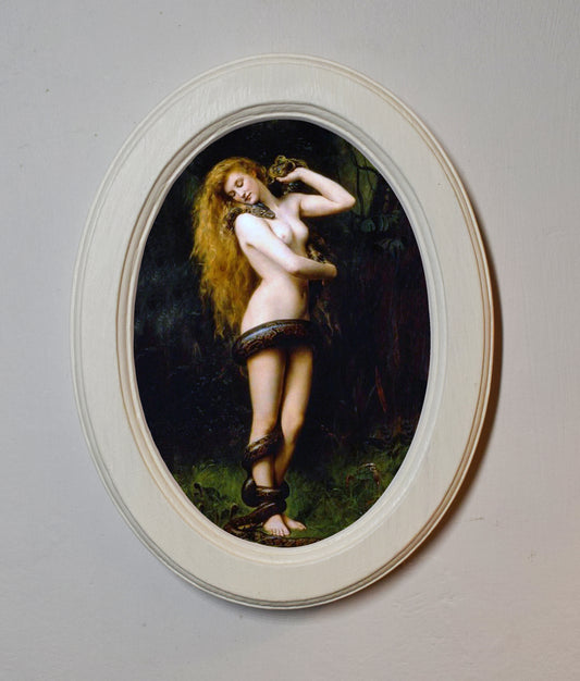 Lilith John Collier 1887 4" x 6" Oval Wooden Framed Classic Art Print